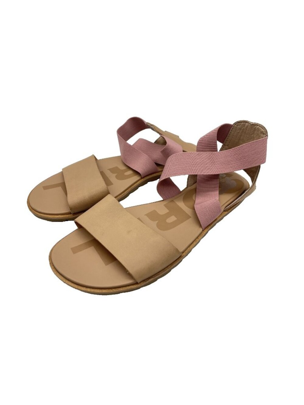 Sorel Ella II Pink Leather Gladiator Cross Strap Flat Strappy Sandals Size 10.5